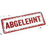 „Abgelehnt“ Stempel Rot Büro