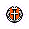 Cross in the light with crown