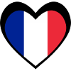 Heart French Flag Black
