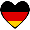 Schwarze Deutschland Herzflagge – Moderner Stil