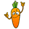 Cheerful Cartoon Carrot with Wink