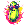 Cool cucumber with sunglasses