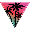 Sunset Palm Triangle Print