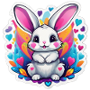 Lapin arc ciel adorable