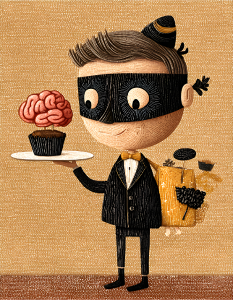 Masked Waiter Brain Pastry