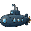 Blue Cartoon Submarine Adventure