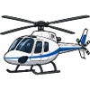 Helicopter Blue White Illustration
