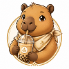 Golden Bear Bubble Tea Charm