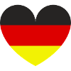 Deutsche Flagge in Herzform