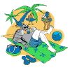 Relaxed Knight on Tropical Beach