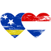 Curacao Holland flag heart used