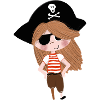 Pirate Girl Cartoon Eye Patch