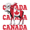 Canadian Moose with Maple Leaf Flag