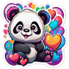 Bunte Pandaherzen
