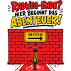 Radweg Ende Hier. Abenteuer Beginnt .