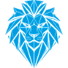 Blue Geometric Lion