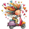 Rollerliebe - Mädchen auf Roller – bunter Sommer