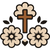 Croix Fleurs Foi Religion