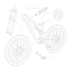 DH-Bike Exploded Drawing: MTB Technique Sketch