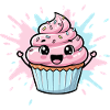 Illustration de cupcakes Kawaii