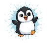 Kunterbunter Pinguin Splash
