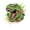 Wütender T Rex mit Farbschwall