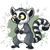Kawaii Lemur Yellow Eyes