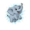Süßer Elefant mit Farbspritzer