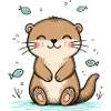 Happy Doodle Otter
