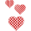 Geometric Hearts Pattern Red