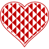 Geometric Heart Pattern Red-Black