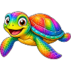 Bunte Schildkröte Cartoon lustiges Tier 