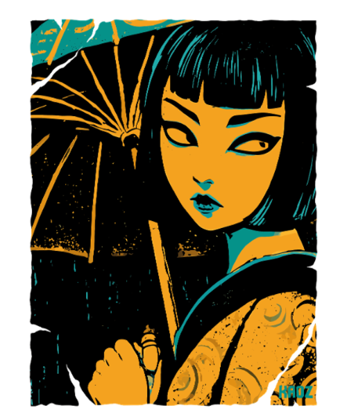 Geisha in neon light
