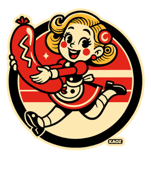 Retro Sausage Snack Girl