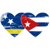 Curacao Cuba flag heart used