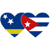 Curacao Cuba Flag Heart