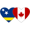 Curacao Canada Flag Heart
