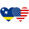 Curacao USA Flag Heart Used