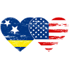 Curacao USA Flag Heart Used