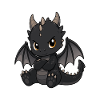Little Black Dragon with Wings