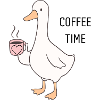 Dessin animé Ducky Coffee Time