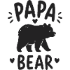 Papa Bear Silhouette Heart Design
