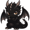 Black Dragon Chibi with Wings