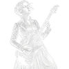 Jane Austen plays guitar