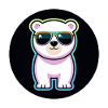 Pastel white neon bear sunglasses