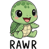 Cute Cartoon Turtle Monster Rawr Funny