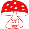 Champignon joyeux avec visage