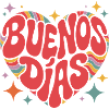 Groovy Buenos Dias Retro Heart
