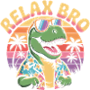 Relax Bro Retro T-Rex Dinosaur