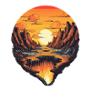 Picturesque Landscape In Sunset
